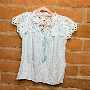 Coquette boho crochet classic preppy ballet eyelet casual top cottagecore